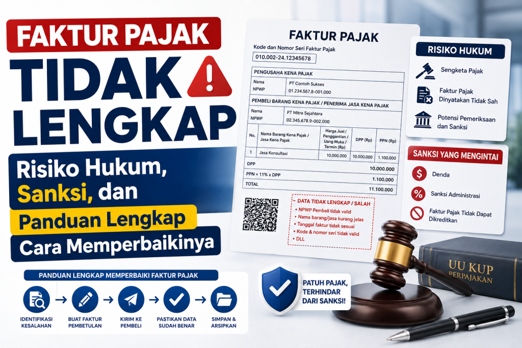 Faktur Pajak Tidak Lengkap: Risiko Hukum, Sanksi, dan Panduan Lengkap Cara Memperbaikinya