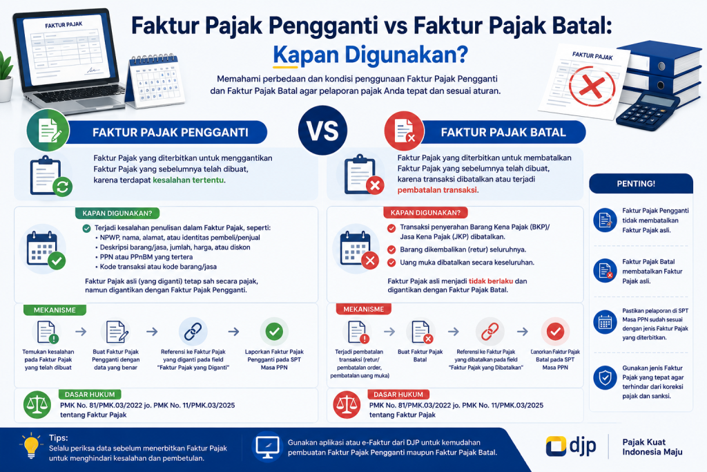 Faktur Pajak Pengganti vs Faktur Pajak Batal: Kapan Digunakan?
